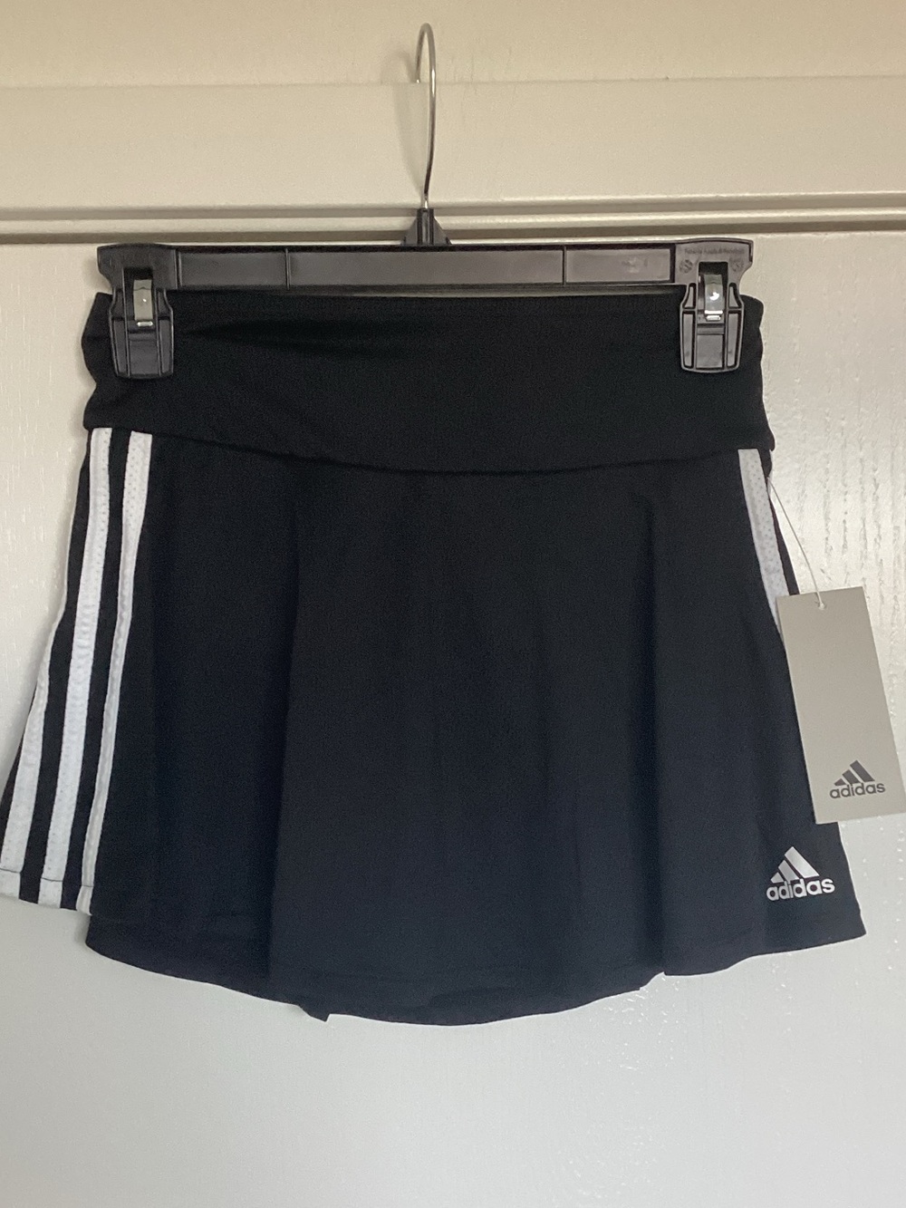 adidas Black Skort with White Stripes on side